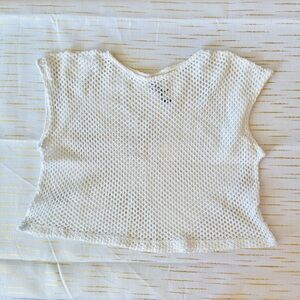 🤍 Zara White Mesh See-Through Top